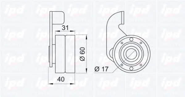IPD 14-0922 Tensioner pulley, timing belt 140922