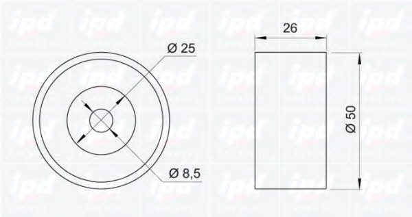 IPD 14-0956 V-ribbed belt tensioner (drive) roller 140956
