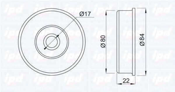 IPD 14-0962 V-ribbed belt tensioner (drive) roller 140962