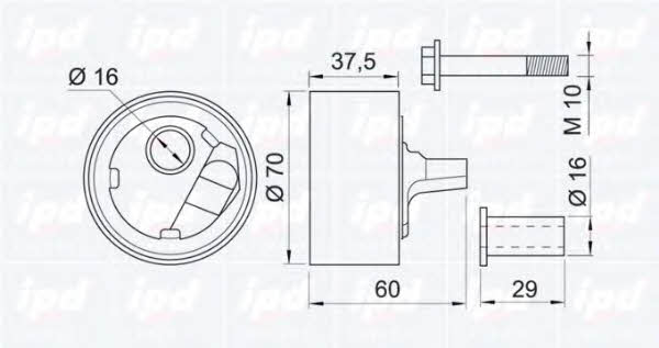 IPD 14-0963 Tensioner pulley, timing belt 140963