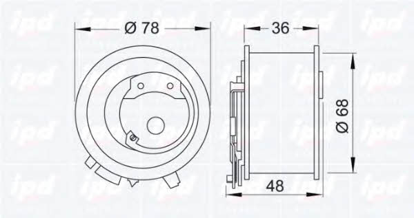 IPD 14-1001 Tensioner pulley, timing belt 141001