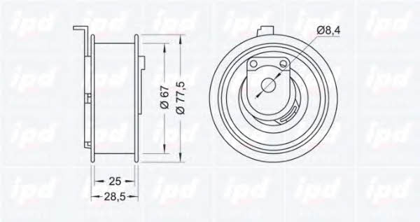 IPD 14-1022 Tensioner pulley, timing belt 141022