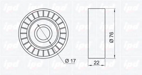 IPD 14-1024 V-ribbed belt tensioner (drive) roller 141024