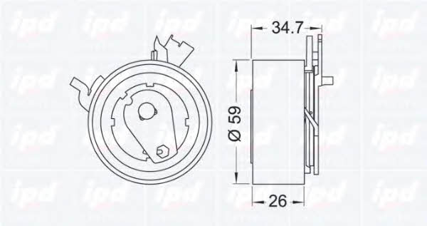 IPD 14-1032 Tensioner pulley, timing belt 141032
