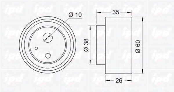 IPD 14-1061 Tensioner pulley, timing belt 141061