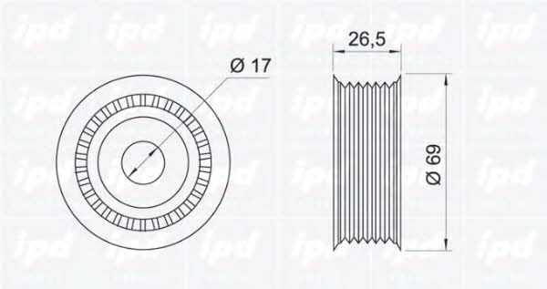 IPD 15-0026 V-ribbed belt tensioner (drive) roller 150026