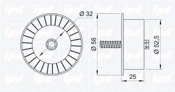 IPD 15-0044 Tensioner pulley, timing belt 150044