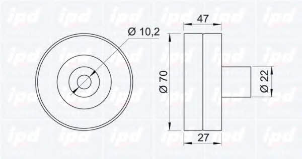 IPD 15-0056 V-ribbed belt tensioner (drive) roller 150056
