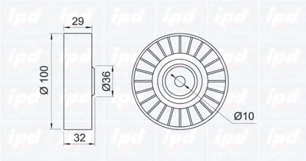 IPD 15-0063 V-ribbed belt tensioner (drive) roller 150063