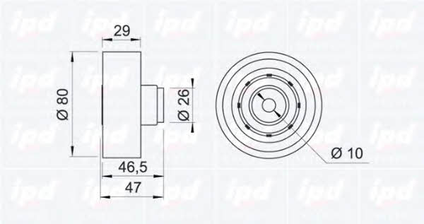 IPD 15-0093 Tensioner pulley, timing belt 150093