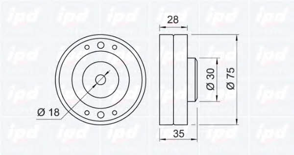 IPD 15-0104 Tensioner pulley, timing belt 150104