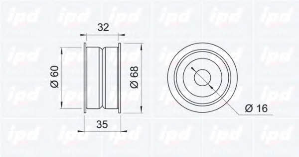 IPD 15-0107 Tensioner pulley, timing belt 150107