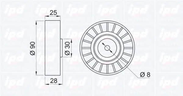 IPD 15-0110 V-ribbed belt tensioner (drive) roller 150110