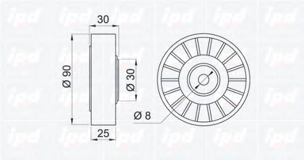 IPD 15-0112 V-ribbed belt tensioner (drive) roller 150112