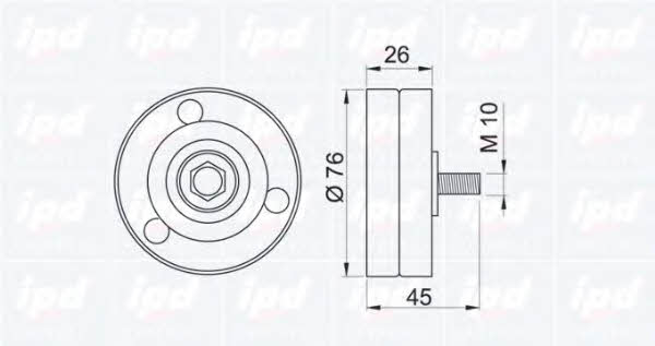IPD 15-0141 V-ribbed belt tensioner (drive) roller 150141