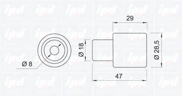IPD 15-0144 Tensioner pulley, timing belt 150144