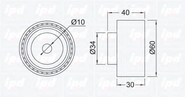IPD 15-0150 Tensioner pulley, timing belt 150150