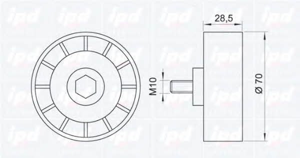 IPD 15-0168 V-ribbed belt tensioner (drive) roller 150168