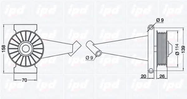 IPD 15-0170 V-ribbed belt tensioner (drive) roller 150170