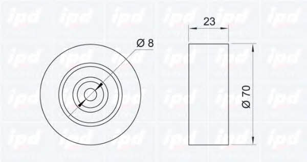 IPD 15-0174 V-ribbed belt tensioner (drive) roller 150174