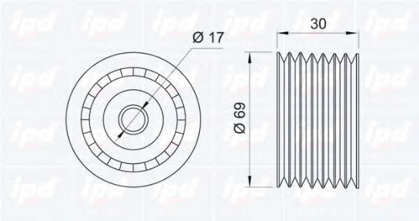 IPD 15-0175 V-ribbed belt tensioner (drive) roller 150175