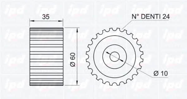 IPD 15-0222 Tensioner pulley, timing belt 150222