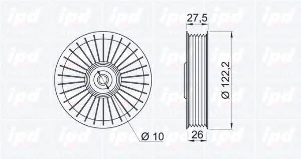 IPD 15-0235 V-ribbed belt tensioner (drive) roller 150235