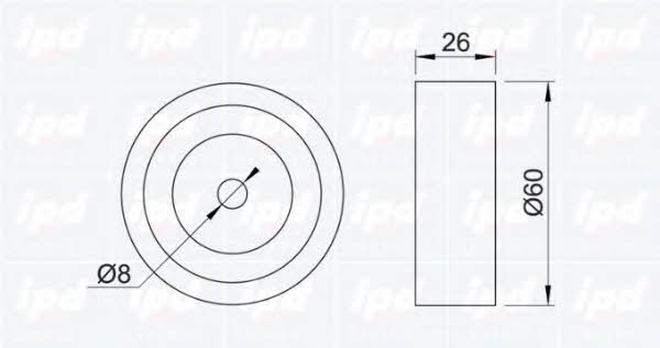 IPD 15-0236 V-ribbed belt tensioner (drive) roller 150236