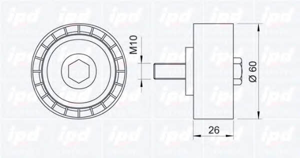 IPD 15-0238 V-ribbed belt tensioner (drive) roller 150238