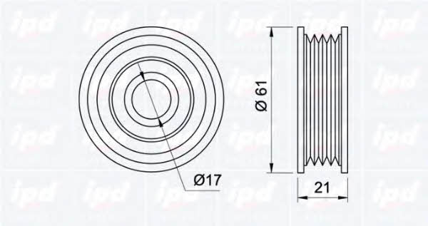 IPD 15-0240 V-ribbed belt tensioner (drive) roller 150240