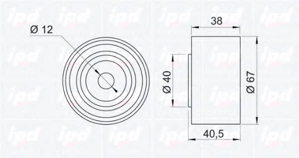 IPD 15-0254 Tensioner pulley, timing belt 150254