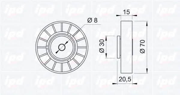 IPD 15-0285 V-ribbed belt tensioner (drive) roller 150285