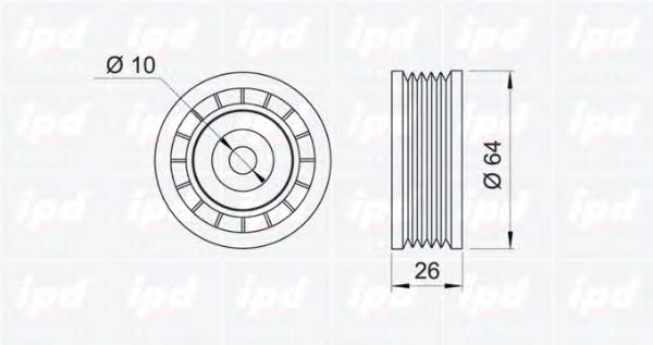 IPD 15-0286 V-ribbed belt tensioner (drive) roller 150286