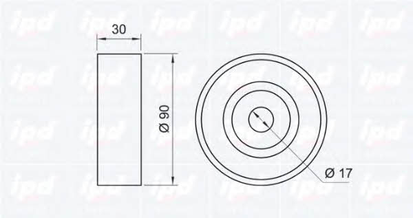 IPD 15-0300 V-ribbed belt tensioner (drive) roller 150300