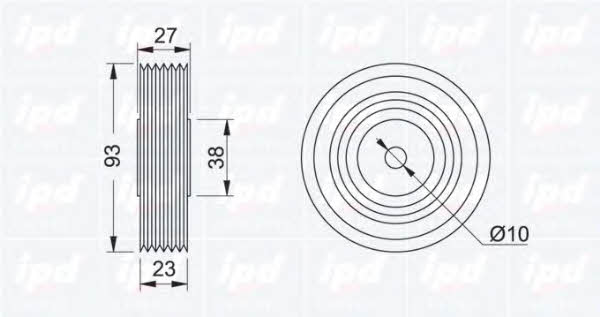 IPD 15-0306 V-ribbed belt tensioner (drive) roller 150306