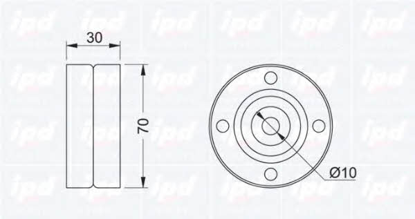 IPD 15-0316 V-ribbed belt tensioner (drive) roller 150316