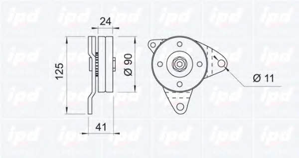 IPD 15-0317 V-ribbed belt tensioner (drive) roller 150317