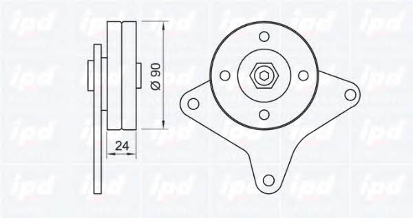 IPD 15-0320 V-ribbed belt tensioner (drive) roller 150320