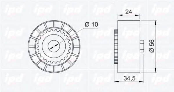 IPD 15-0340 V-ribbed belt tensioner (drive) roller 150340