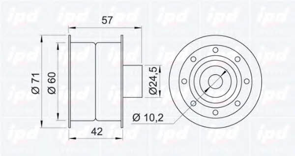 IPD 15-0356 Tensioner pulley, timing belt 150356