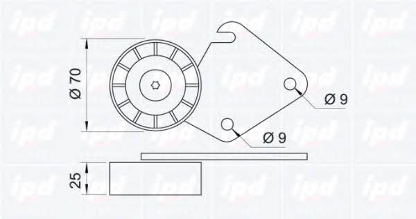 IPD 15-0368 V-ribbed belt tensioner (drive) roller 150368