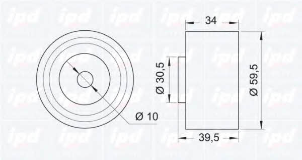 IPD 15-0381 Tensioner pulley, timing belt 150381