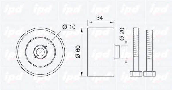 IPD 15-0417 Tensioner pulley, timing belt 150417