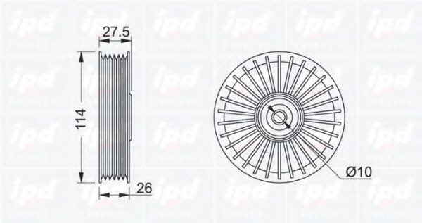 IPD 15-0430 V-ribbed belt tensioner (drive) roller 150430