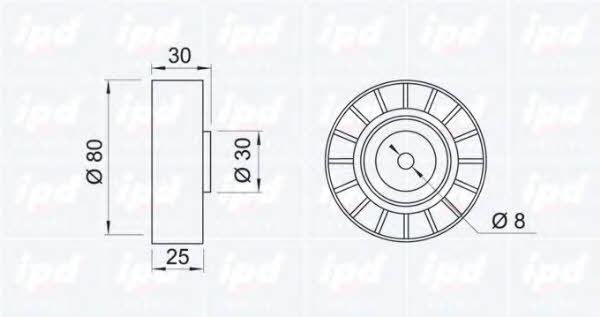 IPD 15-0437 V-ribbed belt tensioner (drive) roller 150437