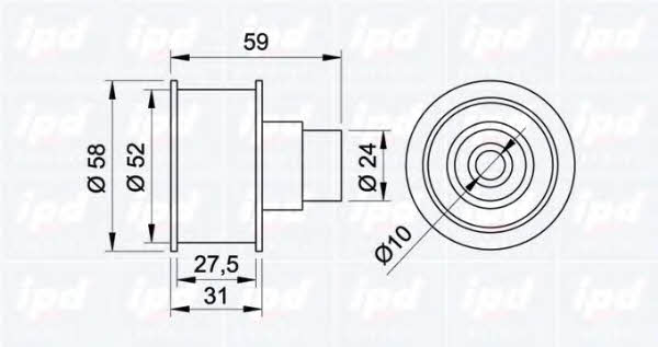 IPD 15-0440 Tensioner pulley, timing belt 150440