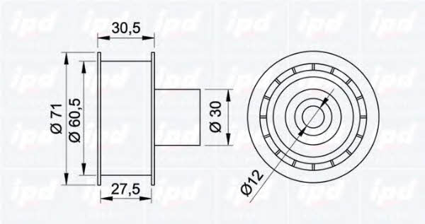 IPD 15-0442 Tensioner pulley, timing belt 150442