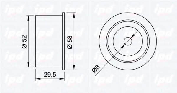 IPD 15-0446 Tensioner pulley, timing belt 150446