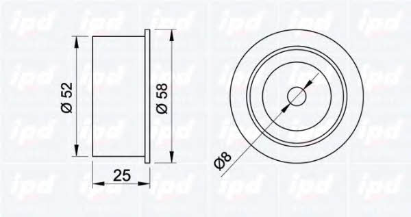 IPD 15-0454 Tensioner pulley, timing belt 150454