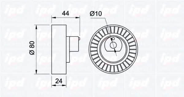 IPD 15-0491 V-ribbed belt tensioner (drive) roller 150491